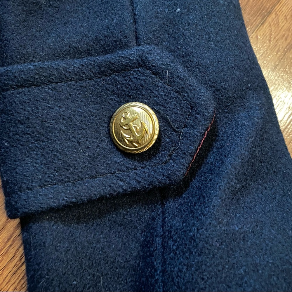 Vintage 70’s Navy Anchor Coat Wool Pea Coat Military Jacket - Picture 7 of 14